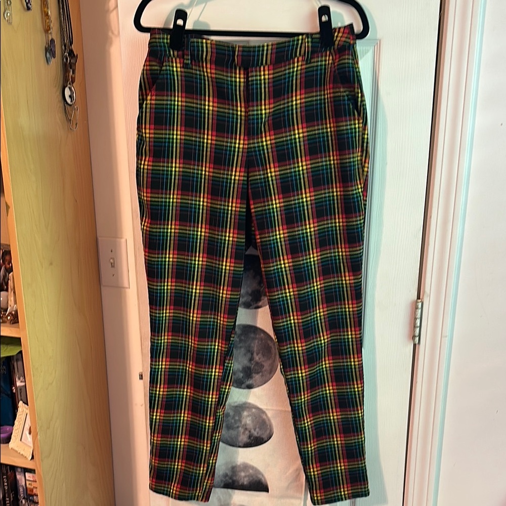 Hot Topic Rainbow Plaid Pants